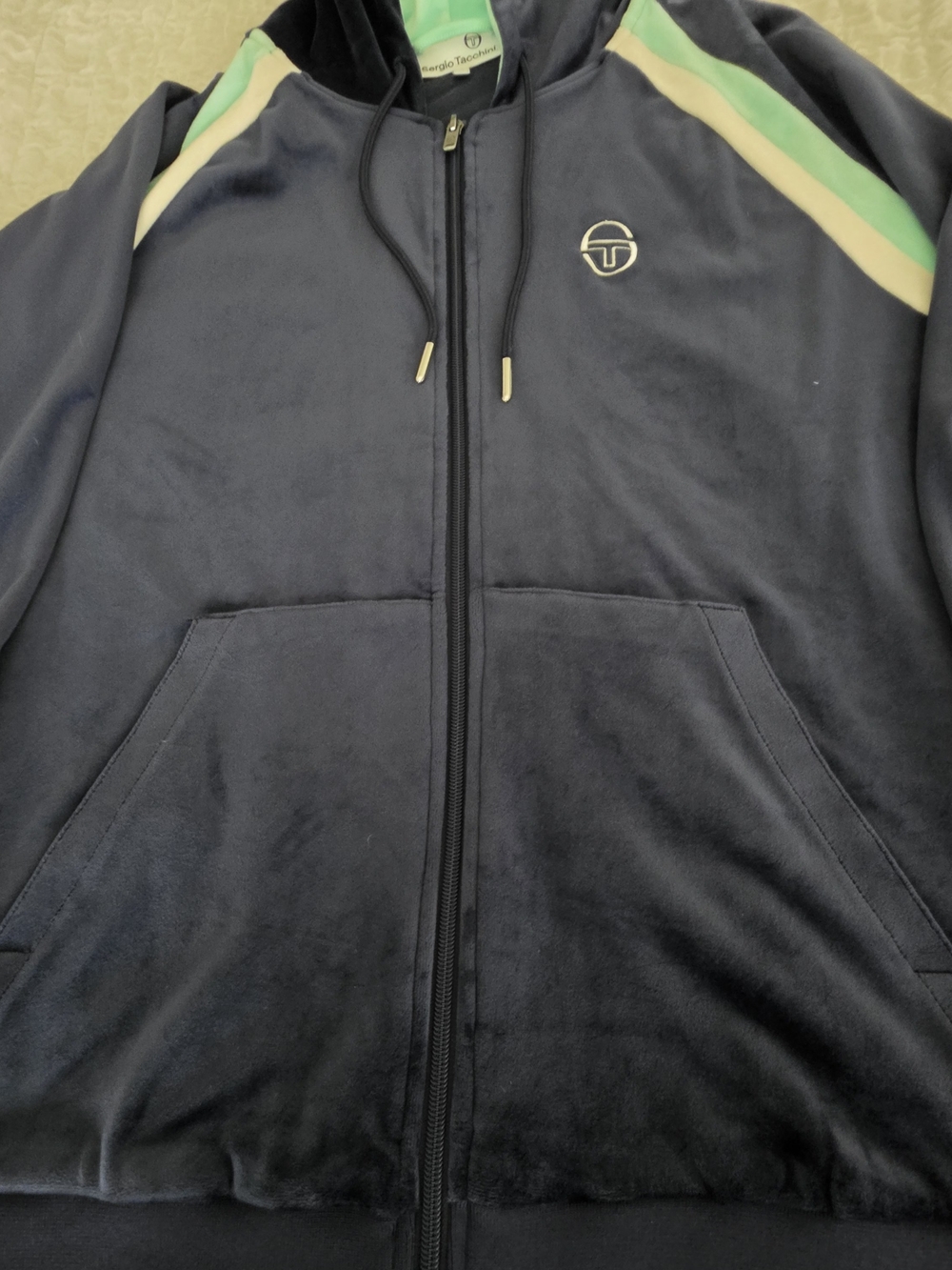 Sergio Tacchini Color Block Zip Front Hoodie XL Very Soft!